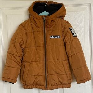 Timberland Kids Brown Hooded Puffer Jacket